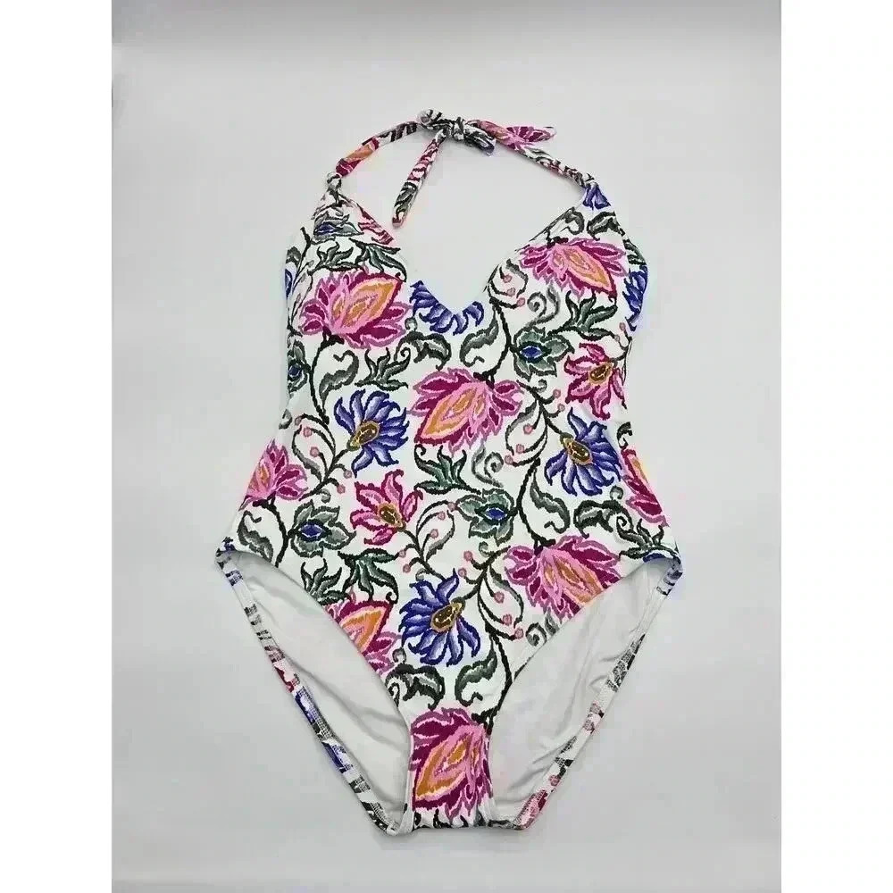 Loft Beach Women's Size L One Piece Floral Swimsuit NWT